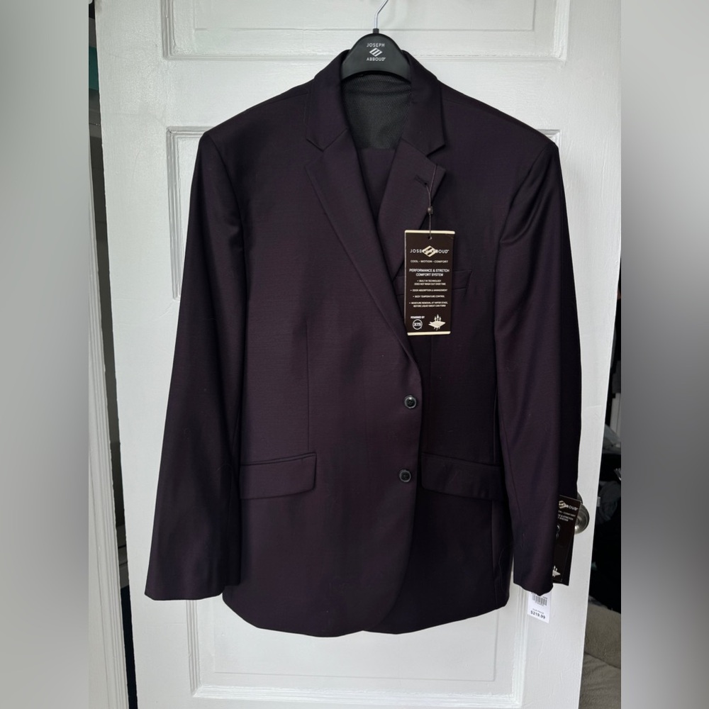 Joseph Abboud Burgundy Suit (2 Piece) 48R